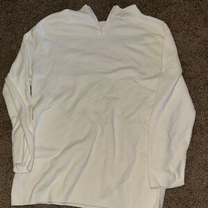 White Long Sleeve Golf Pullover